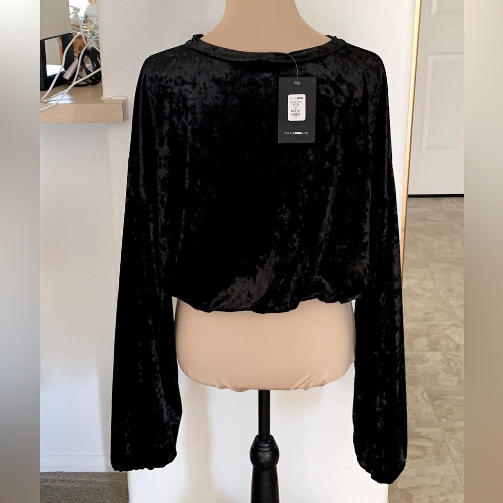 Black Velvet Long Sleeve Tops Size 3X NWT - Picture 6 of 16